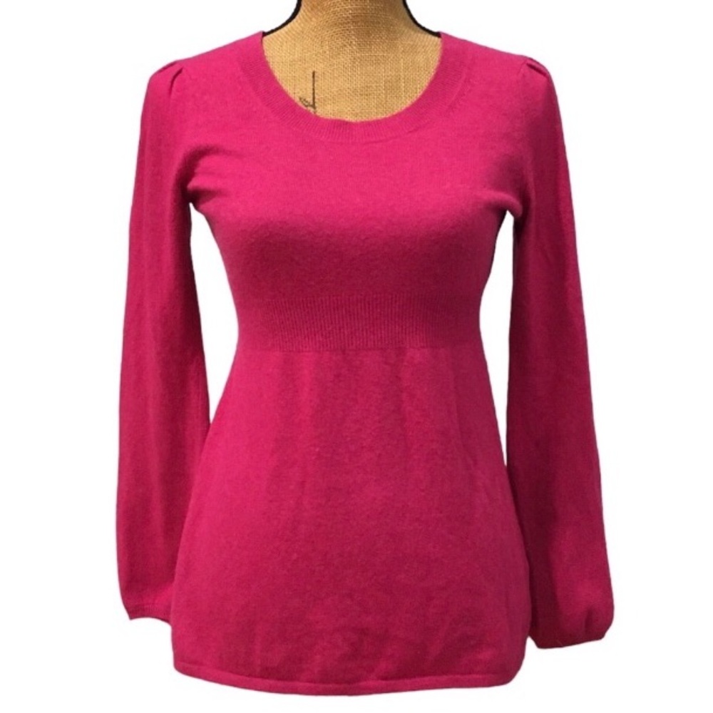 Banana Republic Pink/Red Knit Wool/Cashmere/Blend Scoop Neck Top Sweater M
